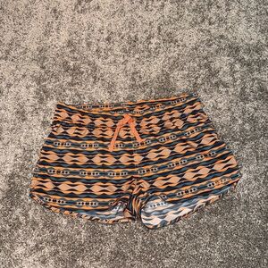 Patagonia Orange and Navy Patterned Women's Athletic Shorts